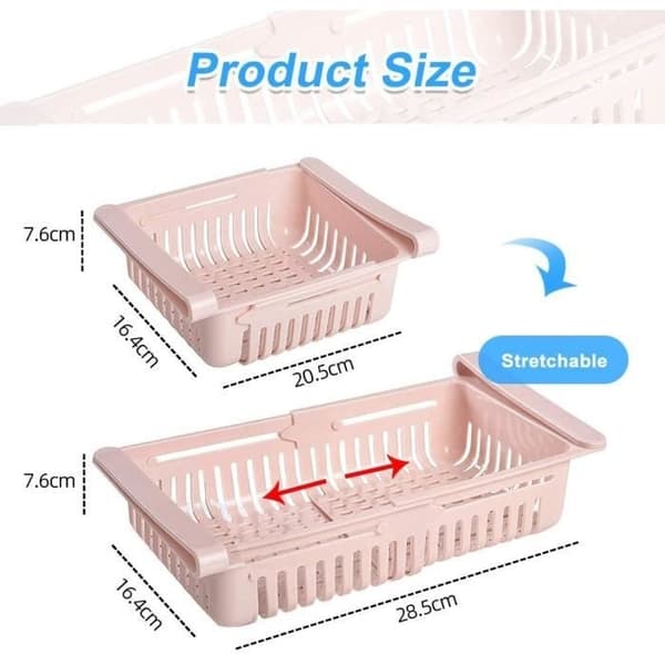 XCOZU 4-pack Utdragbar Kylskåpslåda Organizer, Kylskåpsförvaringslåda Organizer