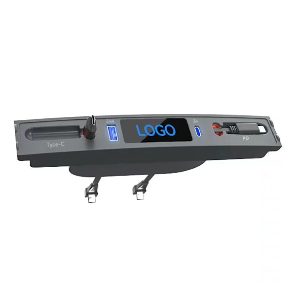 För Tesla Model 3 Y Docking Station 27W PD Typ C Hub Snabbladdare USB LED Shunt Hub Förlängningscenterkonsol Smart Sensor 2023 typecPD typec2.4A