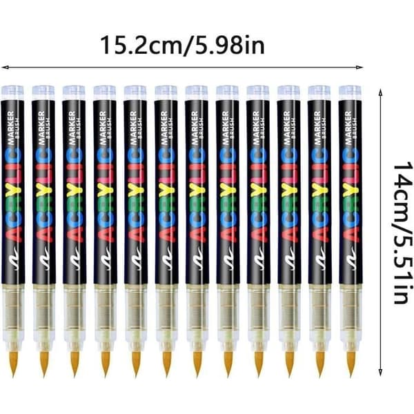 DC Trykfri Soft Tip Flydende Akryl Markør - 12 STK