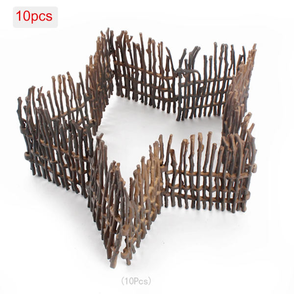 Gör-det-själv Barnleksaker Simulering Djur Farm Fjäderfä Stängselmodeller Betesdjursfigurer Fångstaket Vild Varg Räcke Actionfigur 10 Pieces C