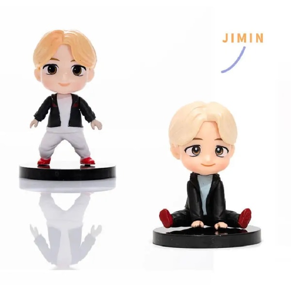 7 st/ set Bangtan Pojkar Grupper Rm Jin Suga Jhope Jimin V Jungkook Docka Modell Leksak Action Figur Star Idol Söt Army Present för barn 7pcs set B
