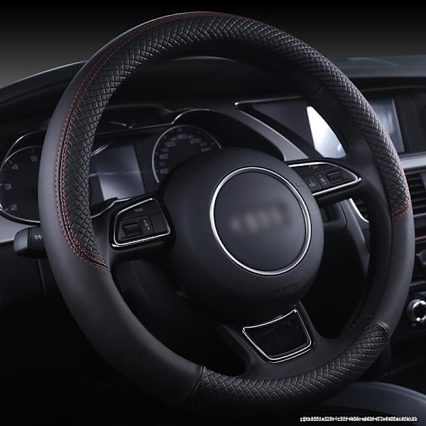 (Rött)Läder Cover Halkfri rattfläta för Audi A1 8X A2 A3 A4 A5 A6 Avant Inredningsdetaljer Red