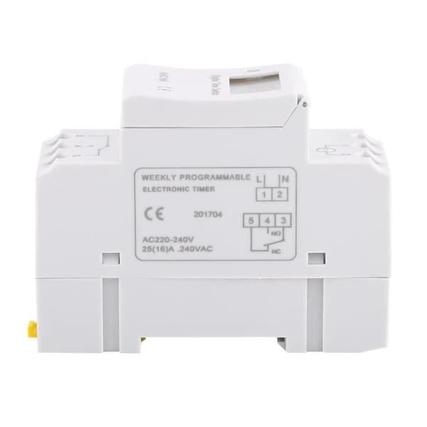 (Hvid) Elektronisk ugentlig programmer - CHE - AC220V Timer - LCD - 16 Til/Fra White