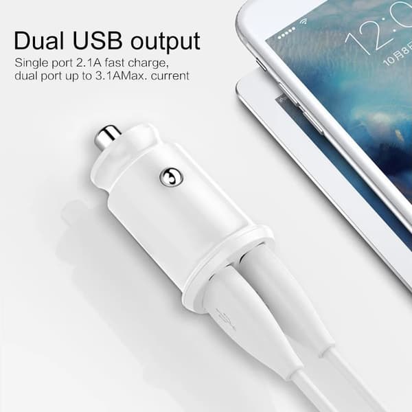 Mindste Mini USB Biloplader Adapter 4.8A Bil Cigarettænder Stik Oplader Dobbelt USB Biloplader Til IPhone Xiaomi Samsung