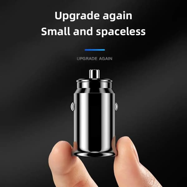 1 stk Mini Billader Legering Dobbelport Hurtiglading Dobbel USB PD30W Ombordladeradapter For