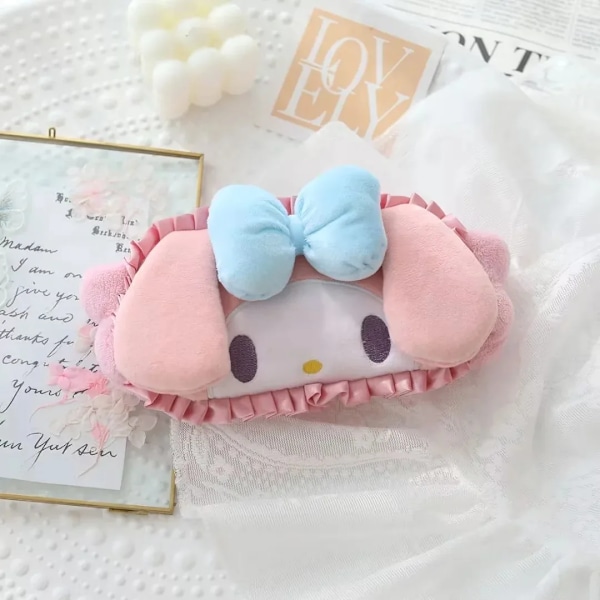 Sanrio Cinnamoroll Kuromi Eyepatch Kawaii My Melody Tecknad Resestudent Skuggning Sömn Ögonmask Söt leksak Flickor Present B