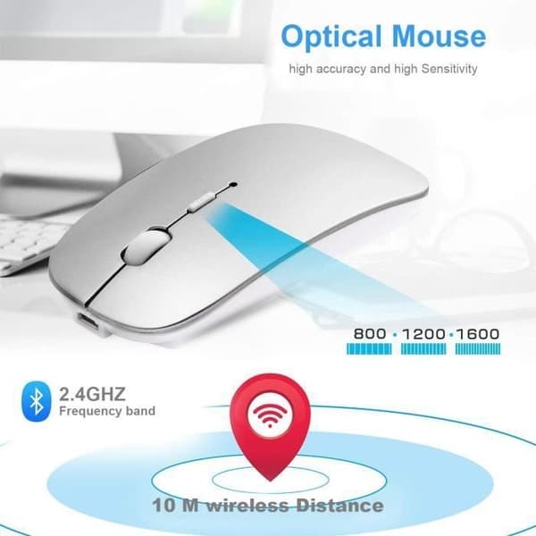 Trådløs Bluetooth-mus - Mini mus - Kompatibel med Macbook-iPad-iPhone-Android - Stille - Optisk