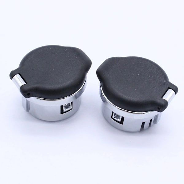2 st Dash Power Outlet Cover 12 Volt Power Outlet Plug Med Chrome Pop-out Knob Dash Cover För Silverado Tahoe Sierra 2007-2013 Black