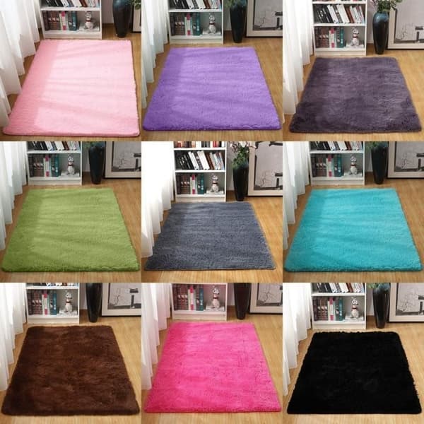 Ultra Bløde Moderne Indendørs Stue Fluffy Tæpper - Grå - Syntetisk - Moderne - 120 cm
