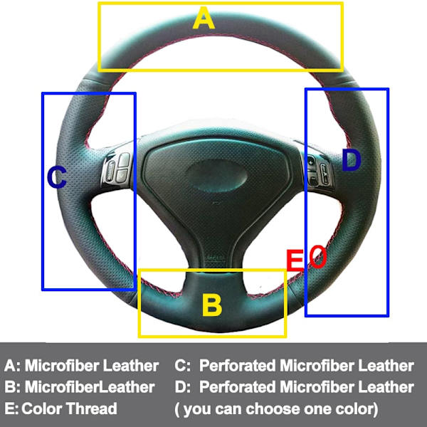 (Drown Thread) Cover för bil till Subaru Forester 2005 - 2007 Outback Legacy 2005 - 2007 Fläta på ratten Volant 2006 Drown Thread