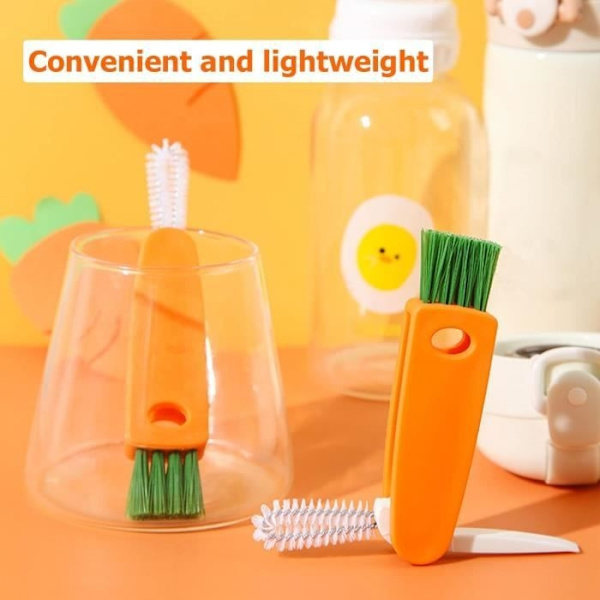 Rengöringsborste - Ej specificerad - 8-pack - Multifunktionell - Miniborste - Orange