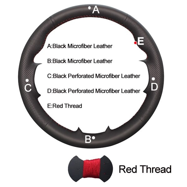 (Röd tråd) Cover för bil för Subaru Forester 2005 - 2007 Outback Legacy 2005 - 2007 Fläta på ratten Volant 2006 Red Thread