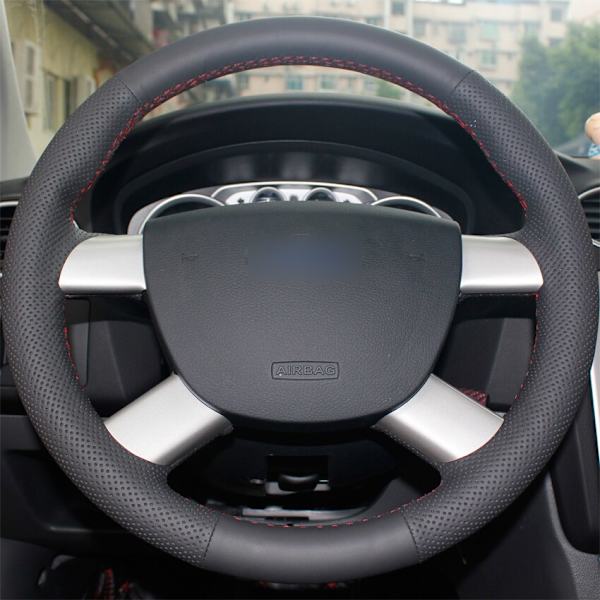 Svart PU konstläder DIY Handsydd cover till Ford Kuga 2008-2011 Focus 2 2005-2011 C-MAX 2007-2010