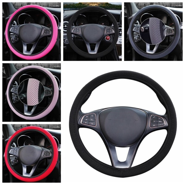 (RD)38CM Four Seasons Universal Car Wheel Steering Cover Sandwich Tyg Andas Elestic Steering Wheel Protection RD