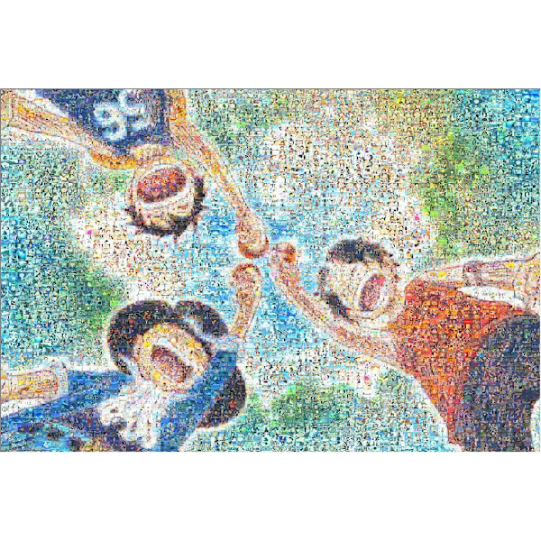 Mosaik Monkey D Luffy Leende ansikte Pussel Trä 1000st Tecknad Anime One Piece Kreativ Vuxen Antistress Barn Presentleksaker A8 1000pcs with box