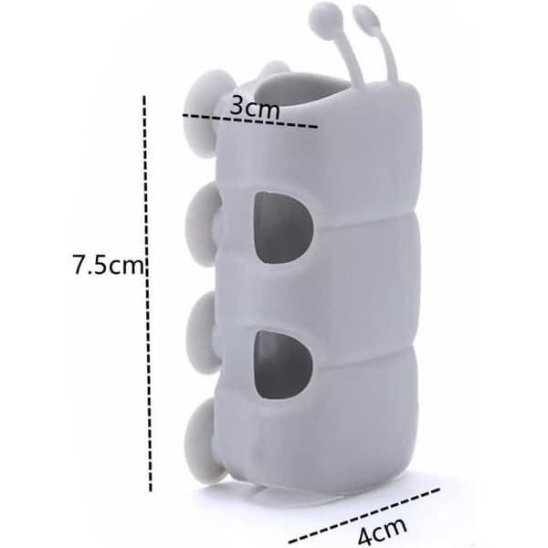 (Hvit/Grå) Silikon Dusjhodeholder - Merke - Modell - Justerbar - Hvit/Grå - Pakke White/grey