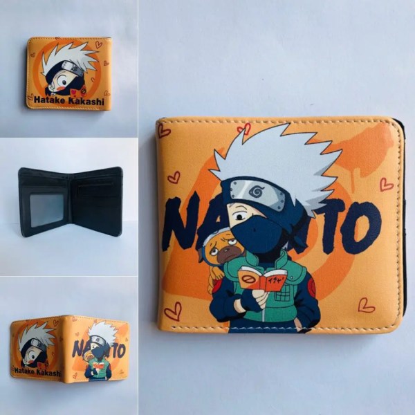 Uzumaki Naruto Myntväska Anime Sasuke Kakashi Plånbok Tecknad Dam Bärbar Kort Väska Barnreseförvaringsväska Barnpresent Naruto-17