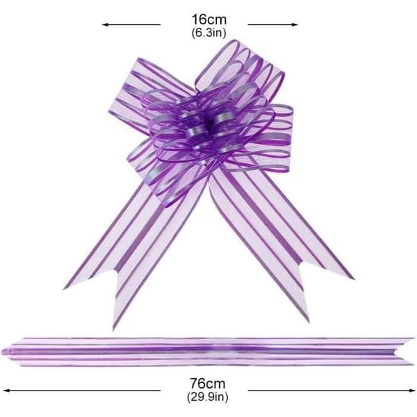 20 st Organza Dragrosetter för Presentinslagning, Bröllopsdekoration, 16 cm Diameter