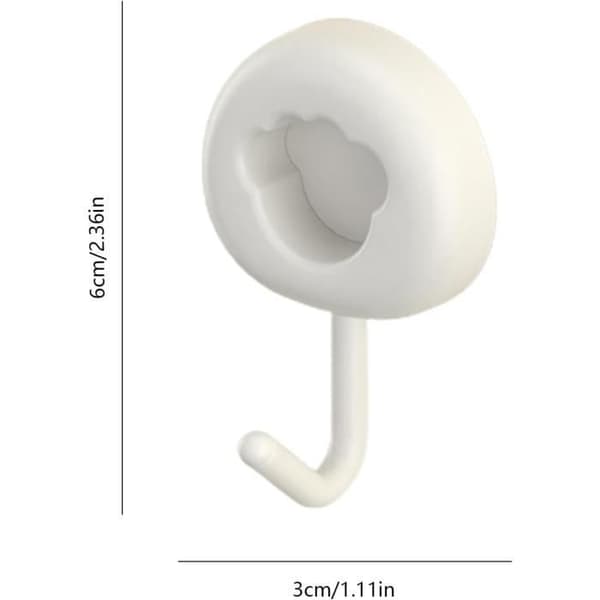 Självhäftande väggkrokar - Varumärke - 10-pack - Vit - 30 mm - Plast