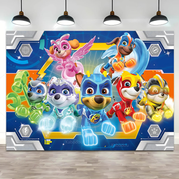 Paw Patrol Födelsedagsfest Bakgrund Pojke Baby shower Fotografi Bakgrund Valp Hund Tema Banner Fotostudio Dekoration Paw Patrol Polyester 180x120cm