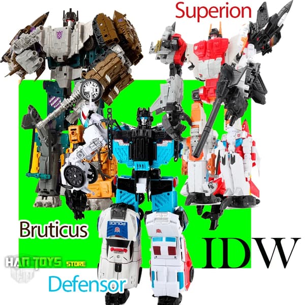 Haizhixing 5 i 1 Bruticus Devastator Superion Defensor Transformationsrobot Bil Action Figurer Flymodel Børn Drengelegetøj