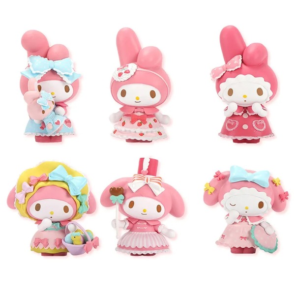 #2 SANRIO Toys My Melody Dolls Kawaii Figurine Blind Box Heminredning Japansk Söt Julklapp Anime Cartoon Collection No.16 Trojan 6pcs 1 Set no box