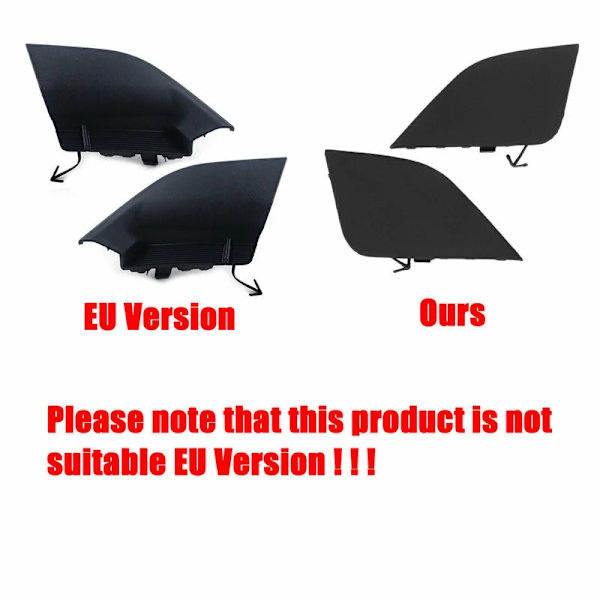 Handduksstötfångarkrok före bil, svart cover, exteriördelar till Toyota Rav4, Rav 4, 2016, 2017, 2018, 532850R080, 532860r080, 1 par