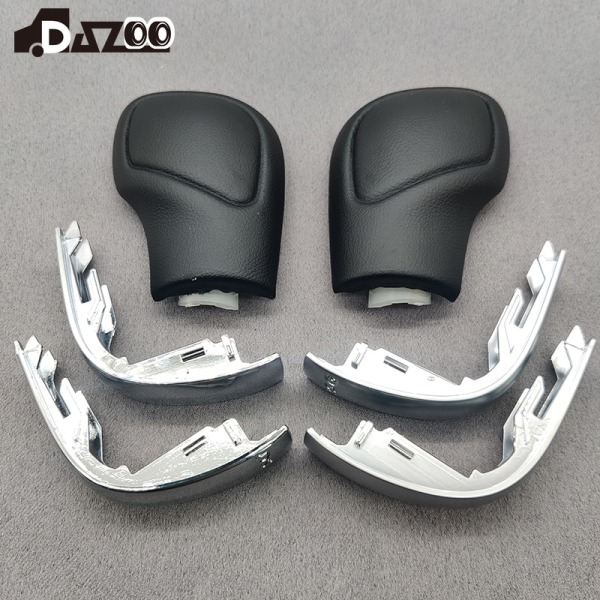 Svart Läder Växelspaksknopp Cover Med Blank & Matt DSG För VW Golf 6 7 RG TI Passat B7 B8 CC R20 Jetta MK6 GLI-1 Set Läder Matt 1 Set Leather Matte