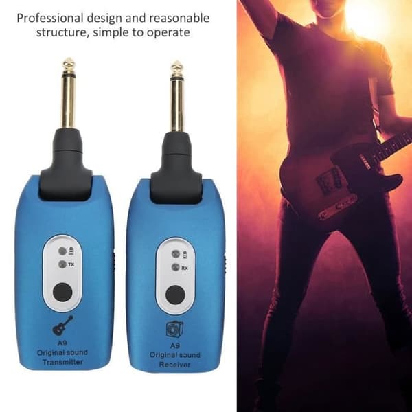Trådløst gitarsystem gitarsender mottaker A9 2,4 GHz trådløst system USB-kabel instrumenttilbehør