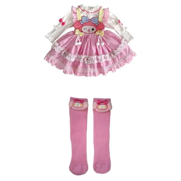 Anime Kawaii Sanrios My Melody Kuromi Lolita Barn Prinsessklänning Bekväm Söt Söt Tjej Tutu-kjol Toddler Födelsedagskläder My Melody 2 110 cm