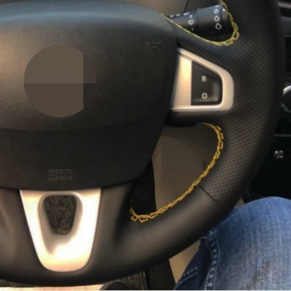 Halkfritt svart konstläder cover för Renault Megane 3 2009-2014 Scenic 2010-2015 Fluence ZE 2009-2016