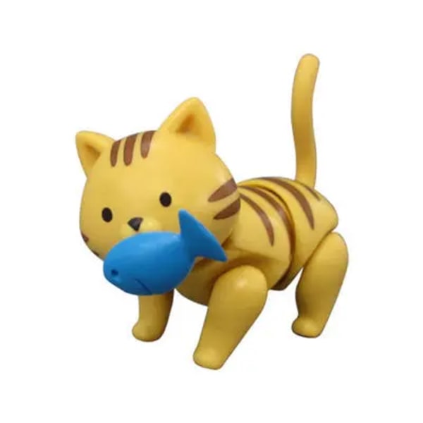 6 cm ny Original docka 7 leder Kattdocka leksak Kan äta fisk katt Lovely Pet shop djur actionfigur små dockleksaker Q