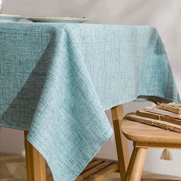 (Ljusblå) Texturerad rektangulär duk - 110 x 160 cm - Förtjockad polyester - Ljusblå Light Blue