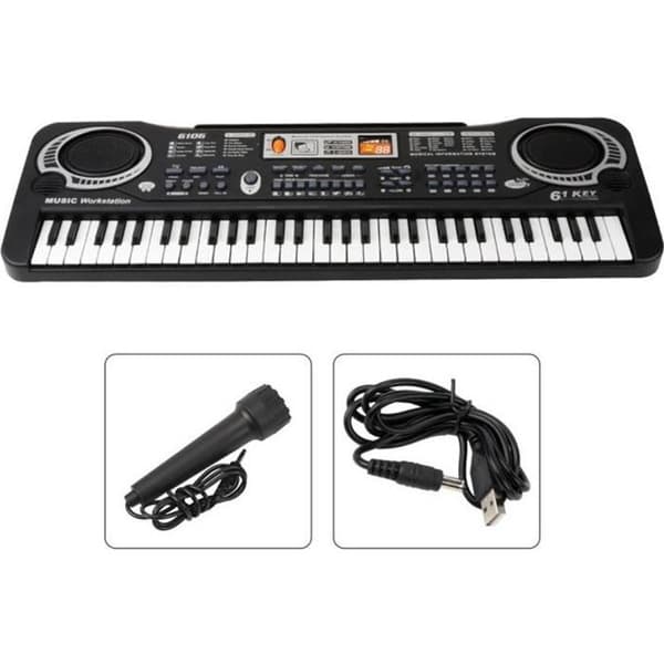 MOGOI Multifunksjonelt Barne Piano 61 Tangenter Keyboard med Mikrofon