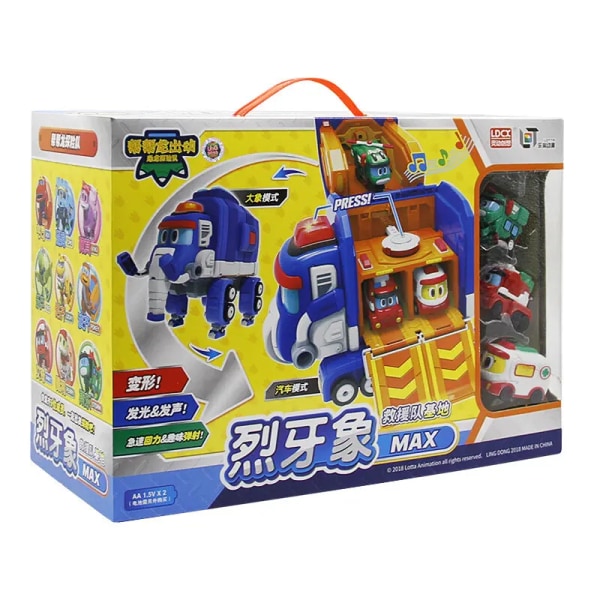 Ny transformationsleksak Gogo Dino Transformerad Elephant Rescue Base Med Ljud Transformation Elephant Rescue Car Kid Barnleksak B-With Original Box