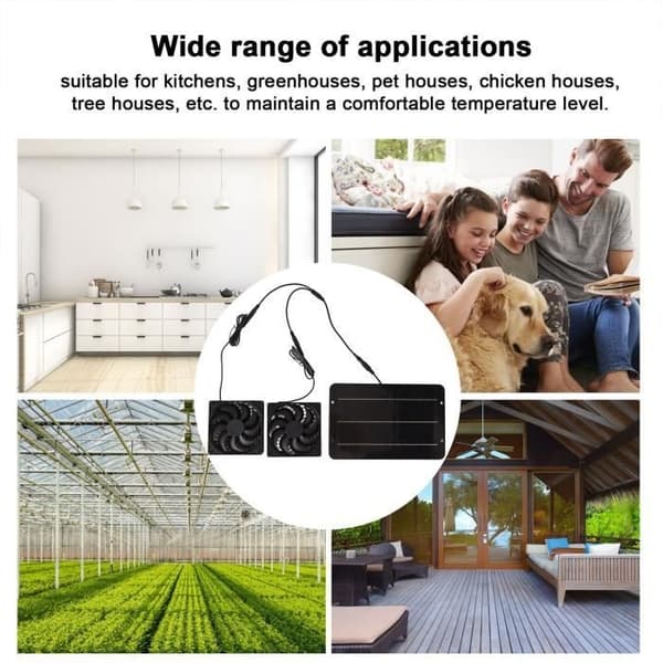 Solarvifte-sett - EJ.LIFE - 10W - Vanntett - 12V - Plug and Play