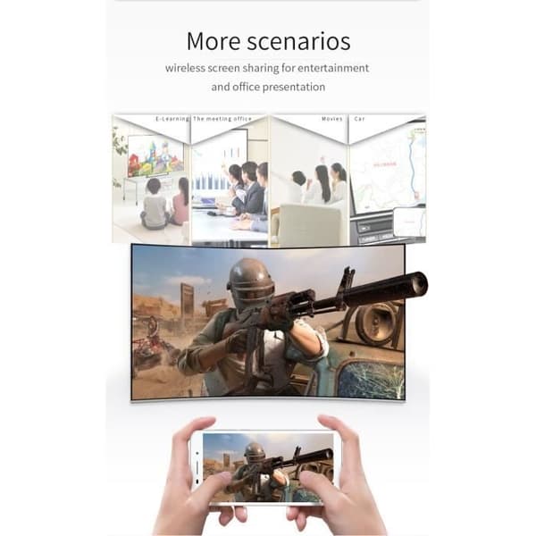 Trådløs HDMI-adapter - 4K - Stemmestyring - Android/iOS-kompatibel - Hvid