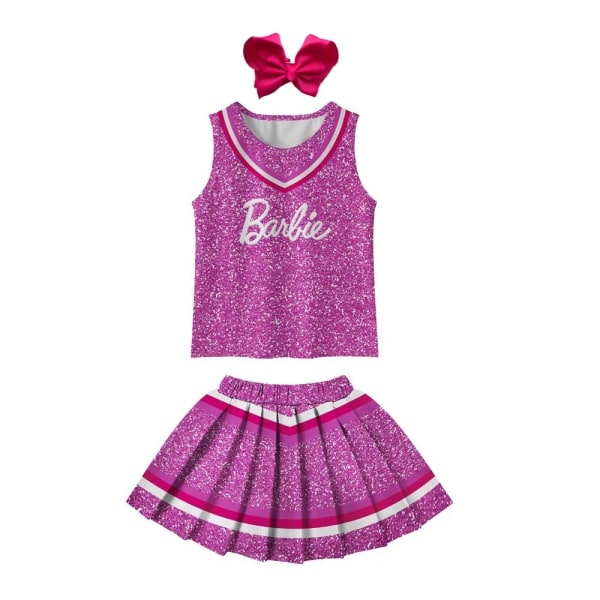 Barbie Kjol Kawaii Cartoon Animation Söta barn Halloween Cos Cheerleader Performance Kostym Barn Present skirt8 height-130