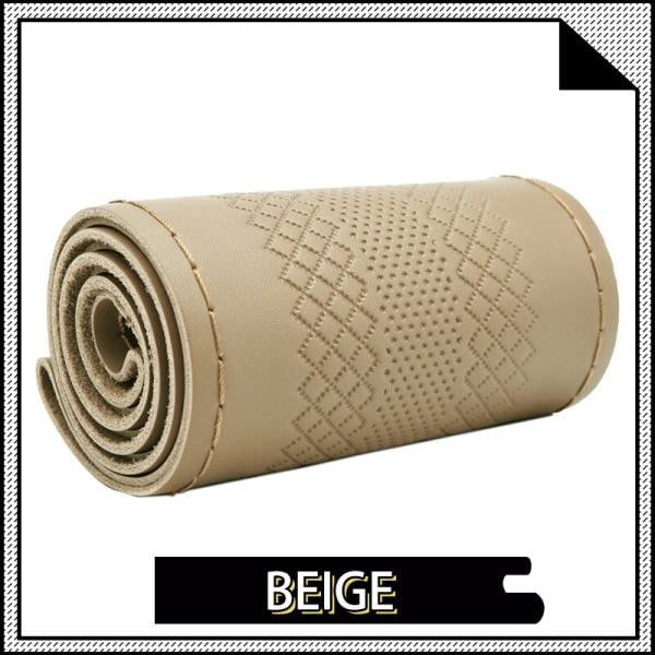 (38CM-BEIGE)38cm 15tum konstläder Bilratt Cover Handsytt Mjukt Anti-halk Bilinredningstillbehör 38CM-BEIGE