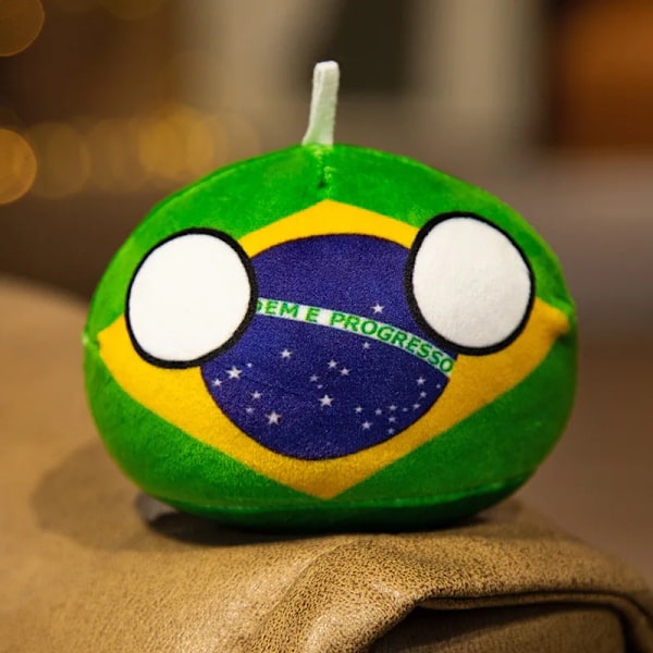 10cm Country Ball Plyschleksaker Polandball hänge Countryball Country Balls of Chile Mexiko Spanien Nederländerna USSR USA RYSSLAND UK 10cm Brazil