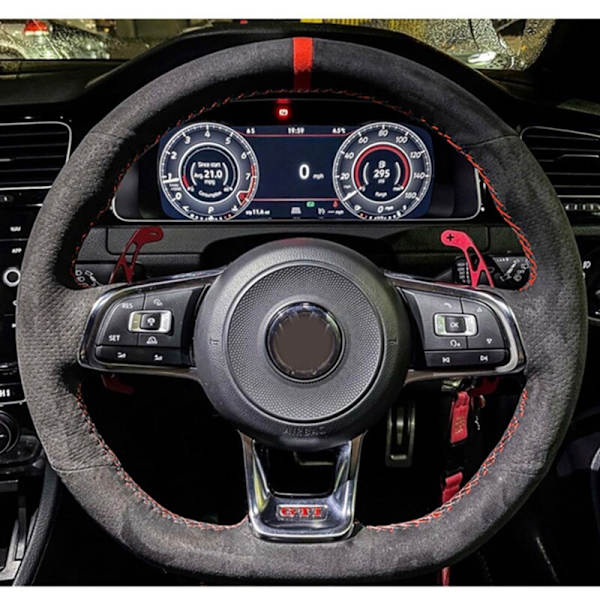 (Stil 4) Cover Svart Äkta Läder För Volkswagen Golf 7 GTI Golf R MK7 Polo Scirocco 2015 2016 Biltillbehör Style 4
