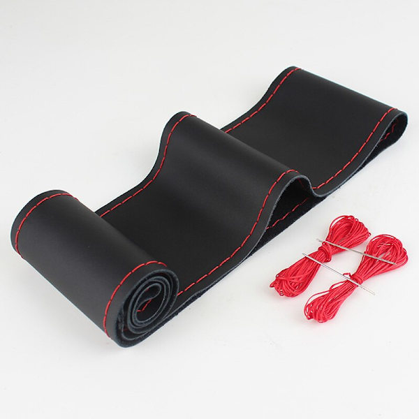 (A-2)38cm Bilratt i äkta läder Cover Handsytt Mjukt halkfritt Bilinredningstillbehör A-2