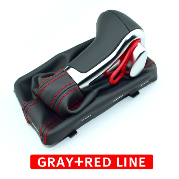 Billäder Krom VÄXEL Växelknopp Växlingsrattar FÖR AUDI A6 A7 A3 A4 A5 A6 c6 Q5 2009 2010 2011 2012 2014 4G1 713 139 R-röd linje grå red line gray