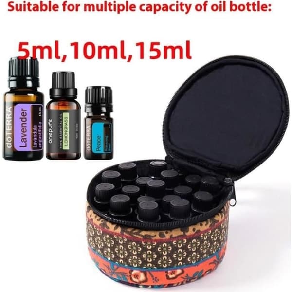 Eterisk olja bärväska för rollerflaskor, 5ml, 10ml, 15ml eterisk olja förvaringslåda