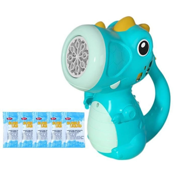 Elektrisk dinosaur boblemaskin for barn - blå