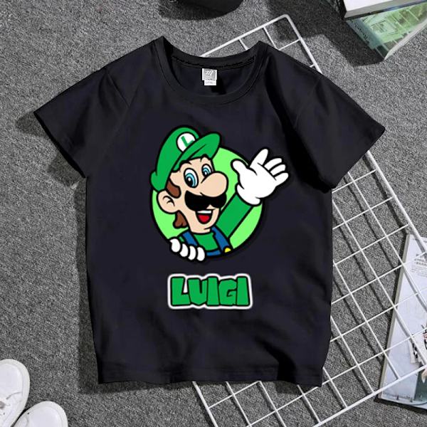 Super Marios Bros Cosplay T-shirts för barn Söt Anime Figur Waluigi Wario Peach Padda Luigi Män Kvinnor Kortärmade T-shirts 1 Adult-3XL