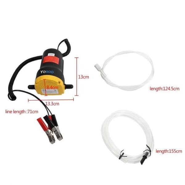 12V Diesel Oljeutvinningspump - Bil Oljebyteskit - Plast/Aluminium