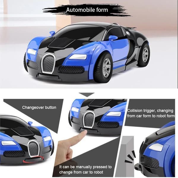 Deformation Fordon Kollision Krock En-knapps tröghet Bugatti Veyron Leksaksbil Transformatorer Robot Tidsbegränsad Barn Barn Present