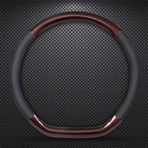 (D-form Kaffe)D-form O-form Cover Äkta läder Koskinn + kolfiber 38CM Cover Inredningstillbehör D shape Coffee