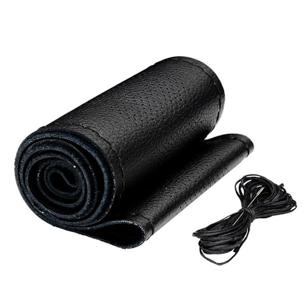 (äkta läder) DIY PU-läder Cover för bil Handsömnad Handsydd med trådnål 38 cm Andningsbara rattkåpor genuine leather